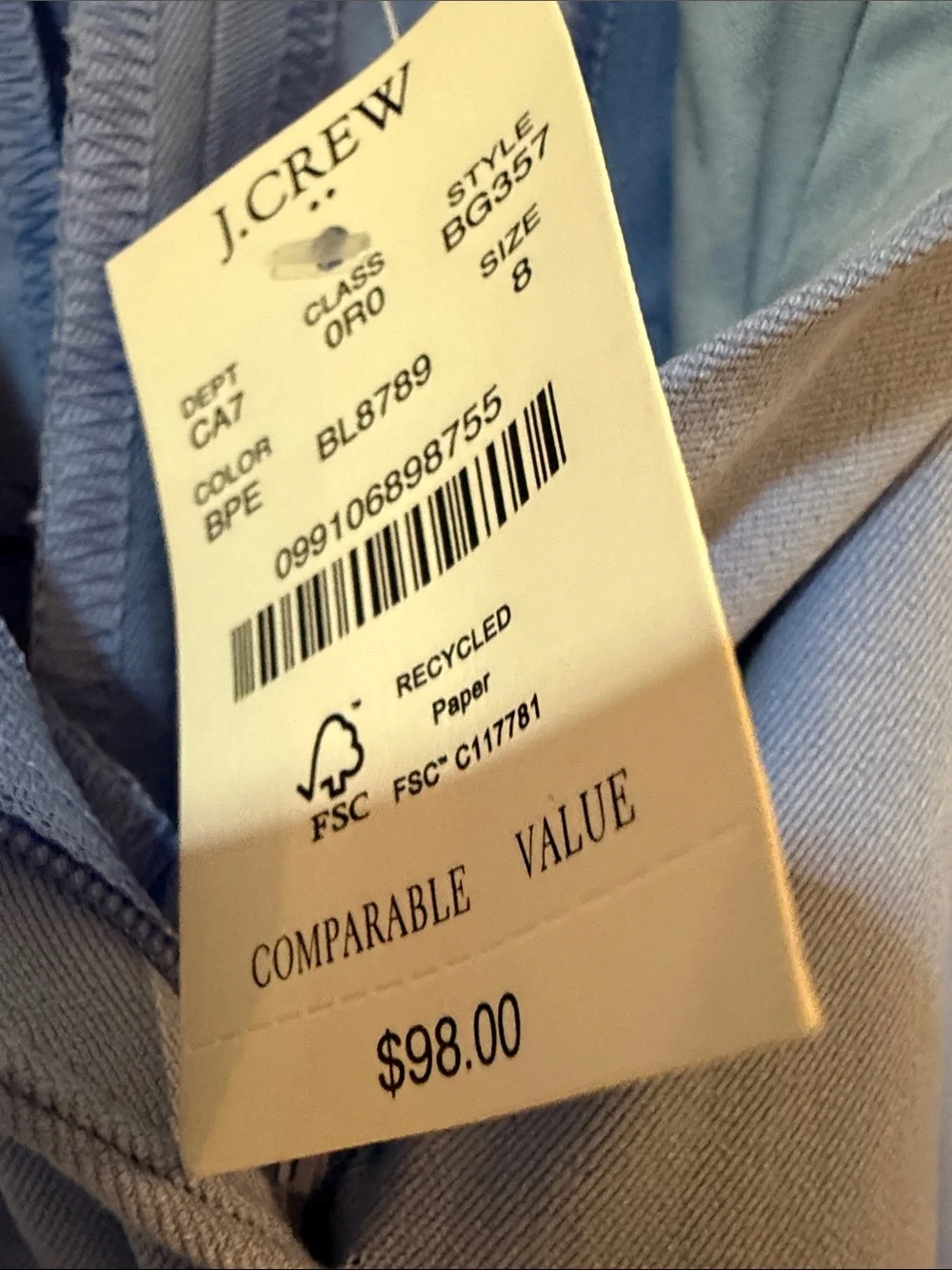 J. Crew Periwinkle Boot-Cut Pants
